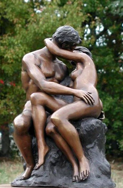 The Kiss By Rodin Bronze Sculpture 22 ” High