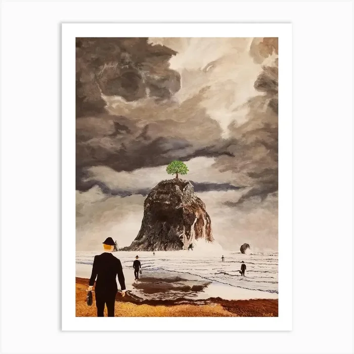 The Last Tree Fantasy Haystack Rock Art Print by Tom Blood