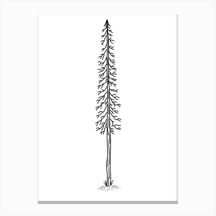 The Lonely Tree Fineline Illustration Canvas Print by JDuke Illustrations