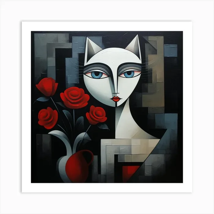 The Magic Cat Art PrintUK by unaiza kaleem