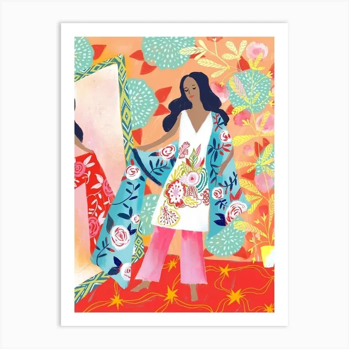 The New Dress Mirror Art Print by Mira Paradies