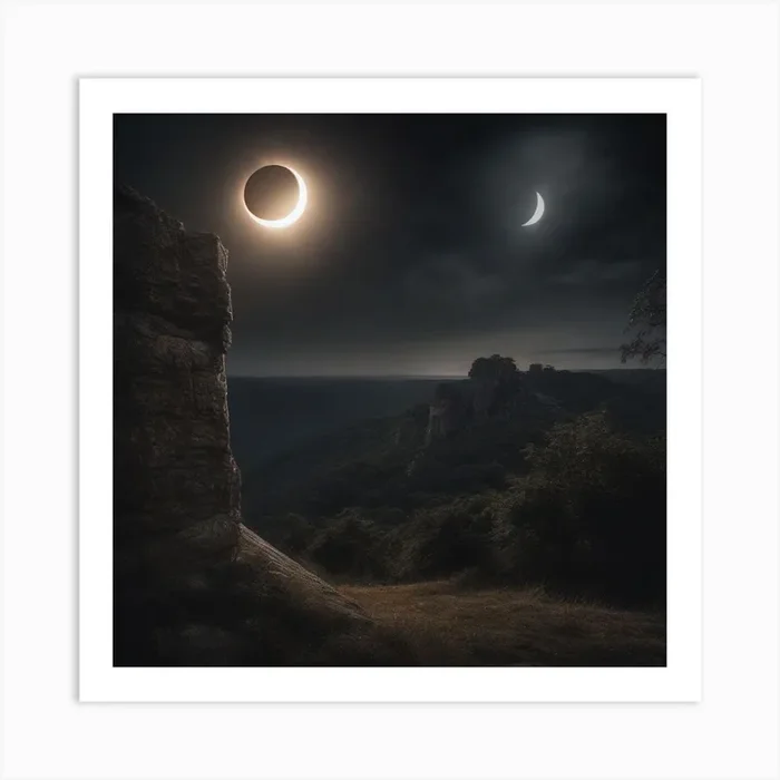 The Twin Eclipse Art PrintCM by Crimson Moon