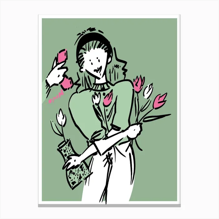 Thinking Of You Canvas Print by Viva Ink Stains