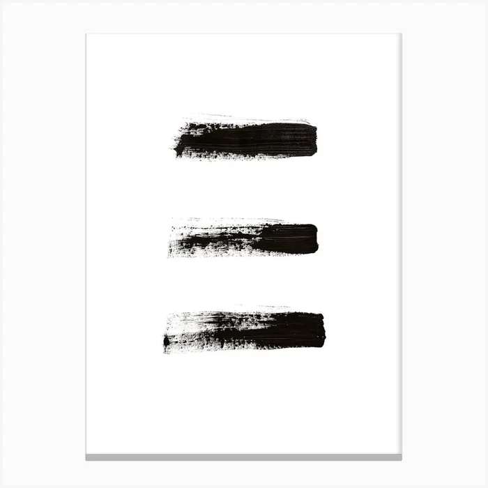 Three Minimal Black Abstract Canvas Print by Fikl Studio