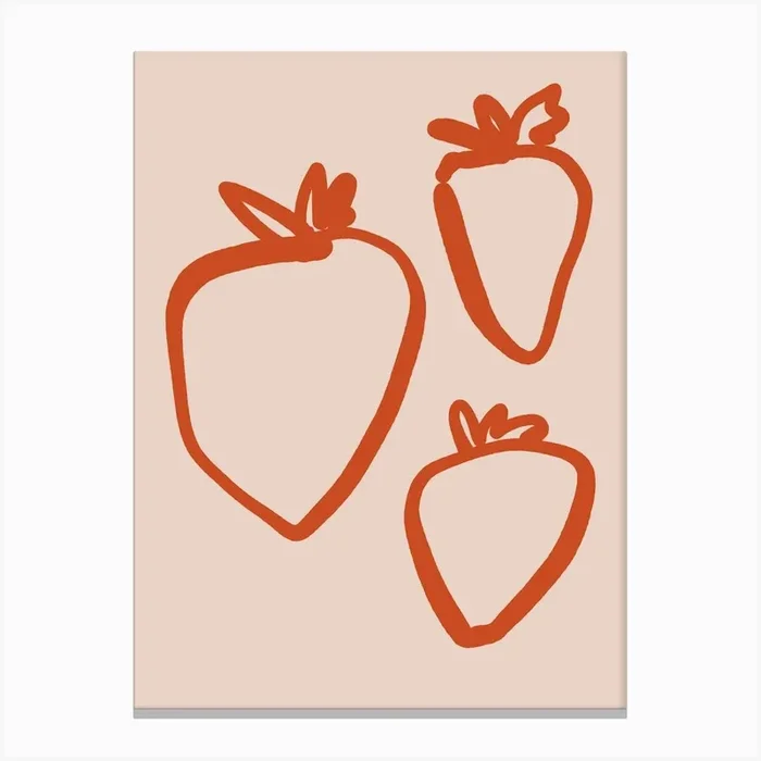 Three Strawberries Canvas Print by Henri Matisse Style Prints