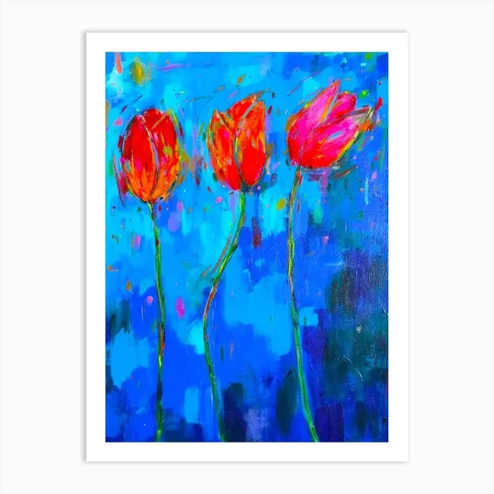 Three Tulips Art Print by Dawn Underwood