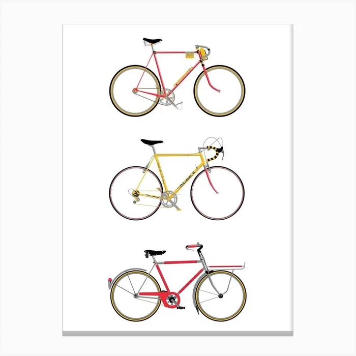 Three Vintage Bicycles Canvas Print by Wyatt 9