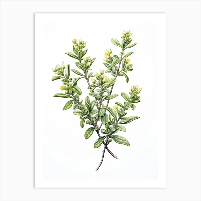 Thyme Vintage Botanical Herbs 0 Art Print by Whimsical Meadows