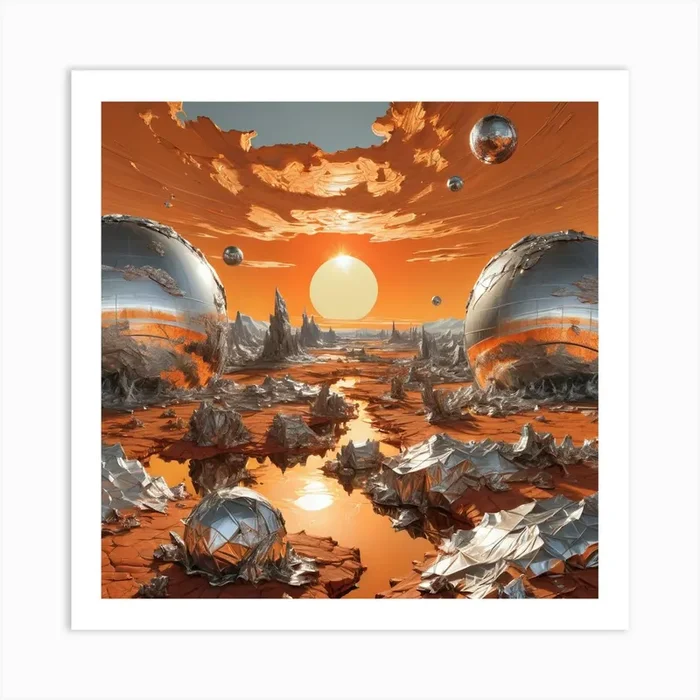 Tin Foil Planet 1c95cec8 7793 4aa0 87eb C62ae959586b Art PrintB by blush