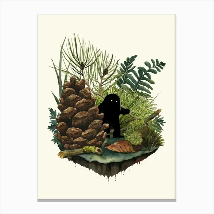 Tiny Sasquatsch (Bigfoot) Canvas Print by littleclyde Illustration