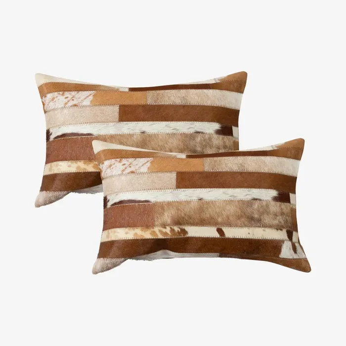 Torino Madrid Pillows – Brown / White – Set of 2 by Natural