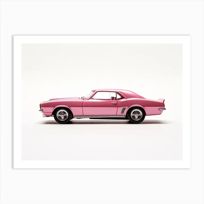 Toy Car 67 Camaro Pink Art Print by Scribble Studio