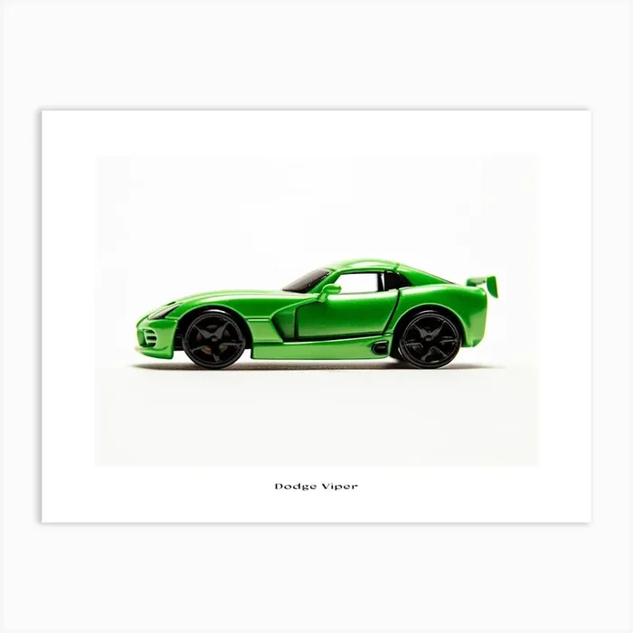 Toy Car Dodge Viper Green Poster Art Print by Scribble Studio