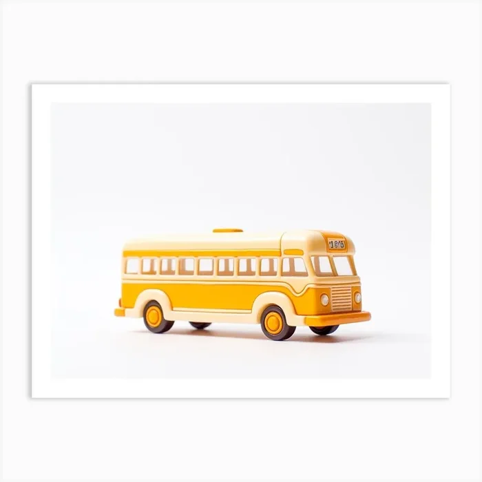 Toy Car School Bus 2 Art Print by Scribble Studio