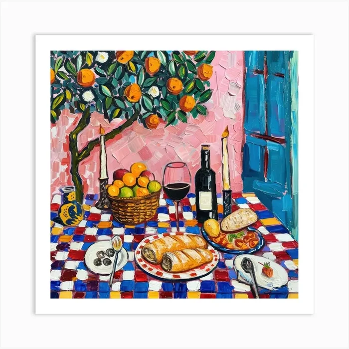 Trattoria Della Sera Trattoria Italian Food Kitchen Art Print by Artful Appetite