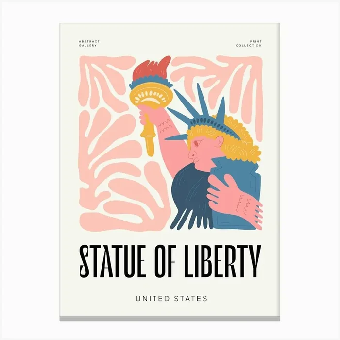 Travel Statue Of Libery New York Abstract Gallery Canvas Print by Blim and Blum