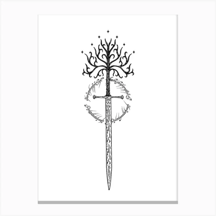 Tree Of Gondor Narsil Canvas Print by JDuke Illustrations