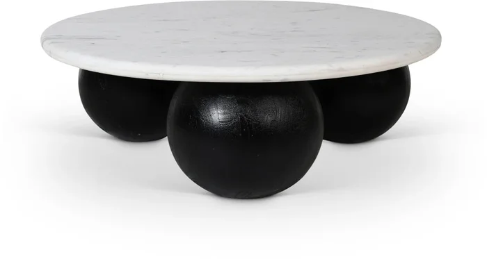 Treviso Marble Top And Mango Wood Base Coffee Table