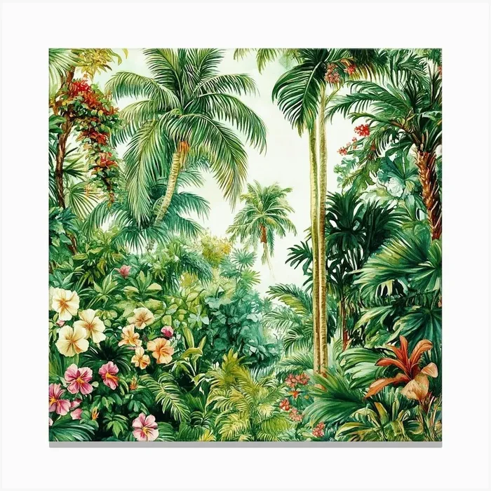 Tropical Jungle Art 5 Canvas PrintS by Saiful