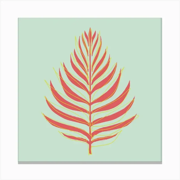 Tropical Leave Canvas Print by Raspberry Print
