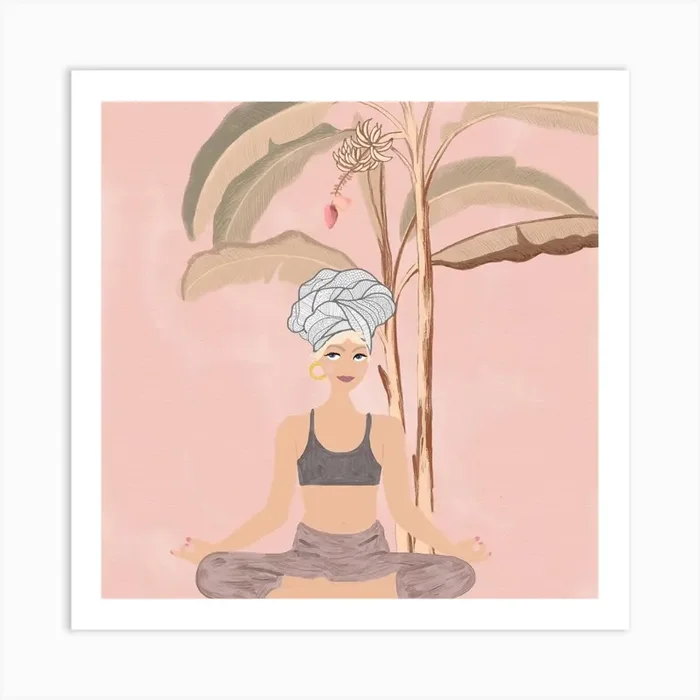 Tropical yogi Art Print by Georgiebdoodles