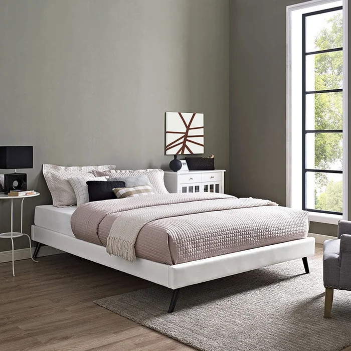 Troy Mid Century Full Vinyl Bed Frame