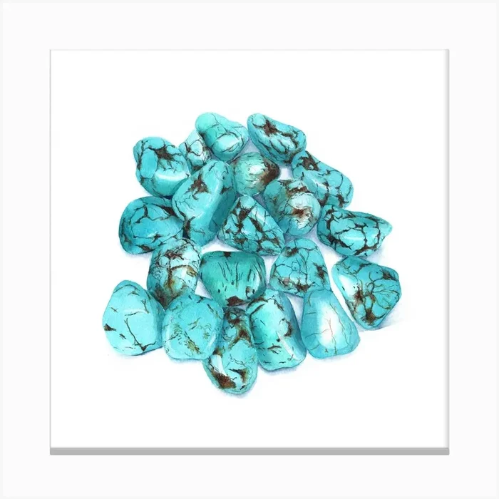 Turquoise Square Canvas Print by Maya Beus
