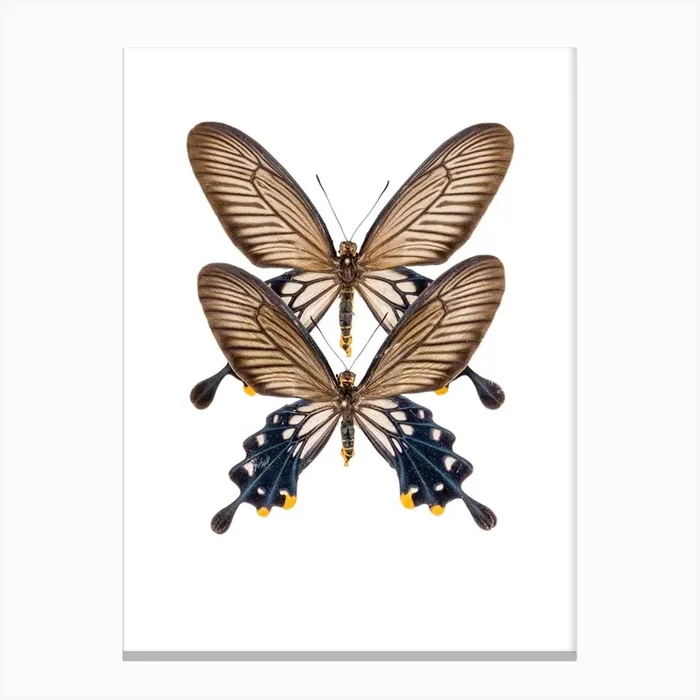 Two Black Butterflies Canvas Print by Mariëlle Leenders