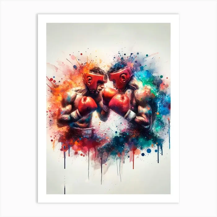 Two Boxers Fighting Art PrintV by viart.
