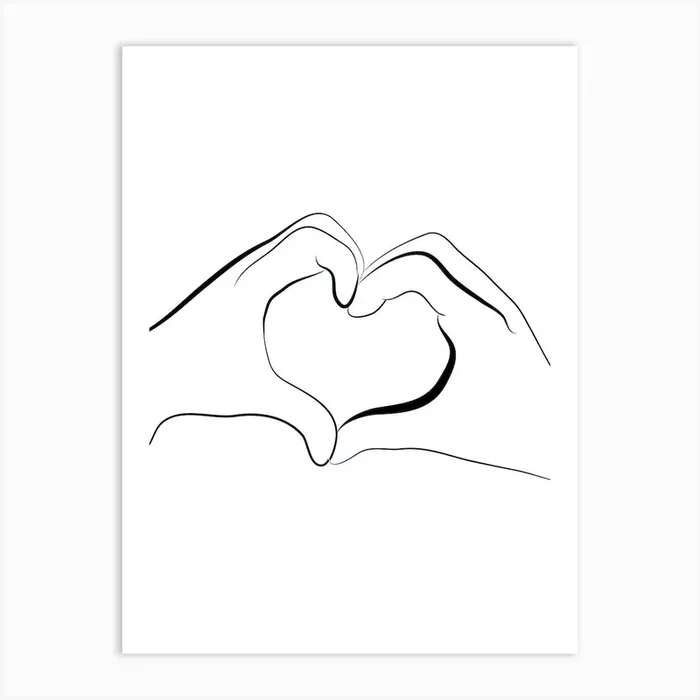 Two Hands Making A Heart Art Print by Gyloillustrations