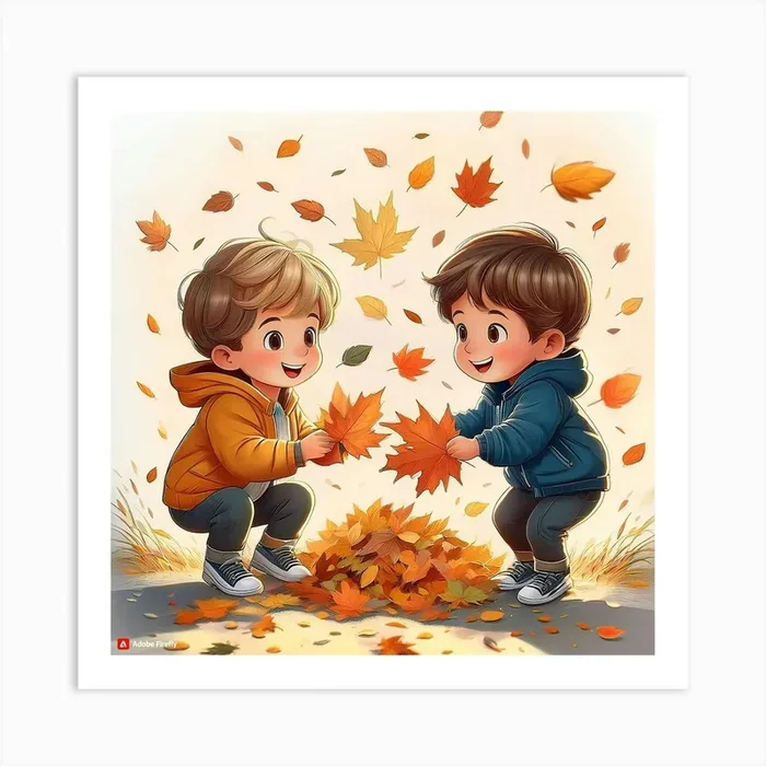 Two Little Boys Playing Art Print by Hagar Ali