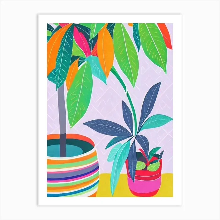 Umbrella Plant Eclectic Boho Art Print by Bloom & Botany Co