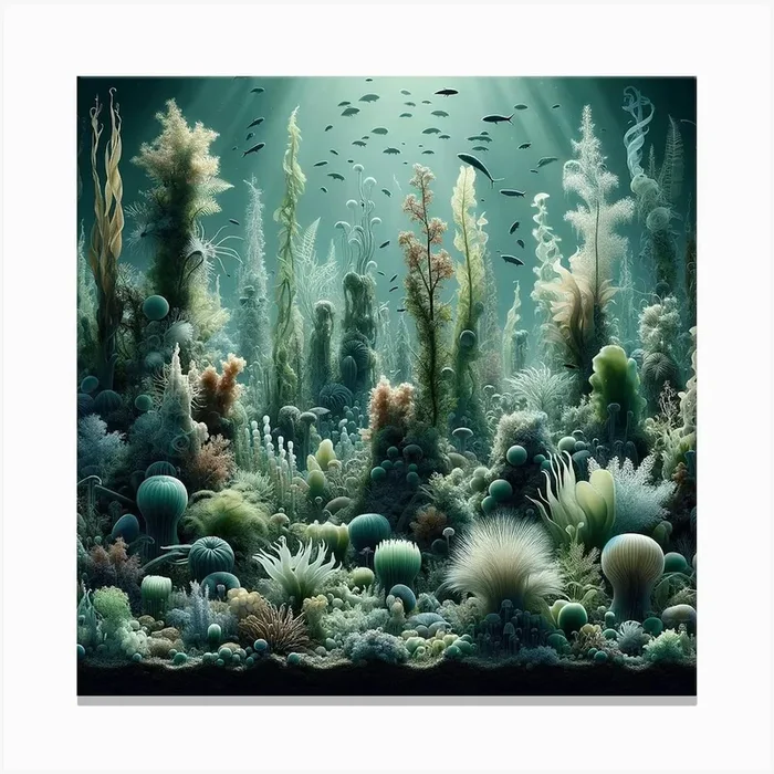 Underwater coral Life Canvas Print by Etnousta