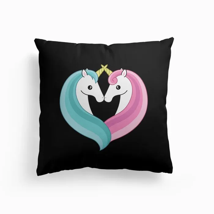 Unicorn Heart Cushion by Laura Nagel