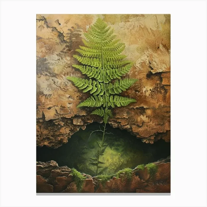 Upside Down Fern Painting 2 Canvas Print by Petal Pigments