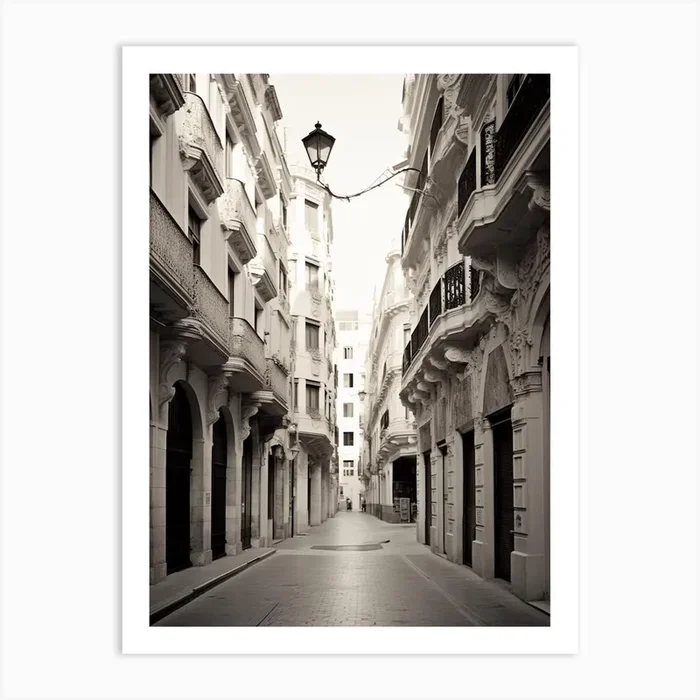 Valencia, Spain, Mediterranean Black And White Photography Analogue 4 Art Print by Monochrome Vistas