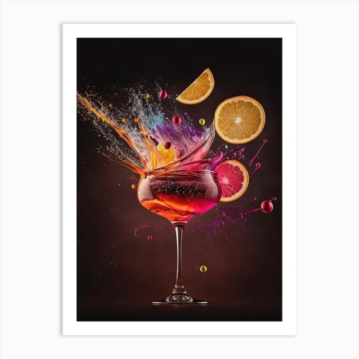 Vibrant Cosmopolitan Cocktail Art Print by Spacescapes