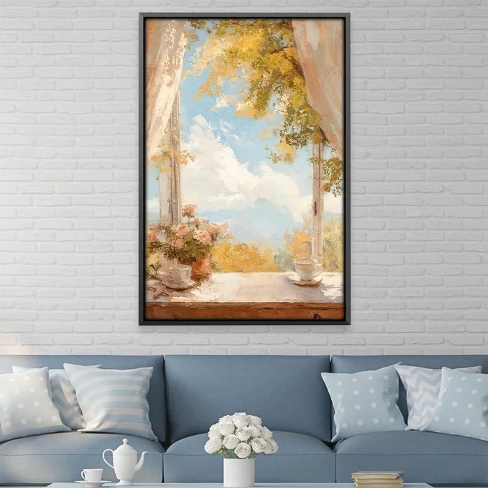 View between the curtains Canvas