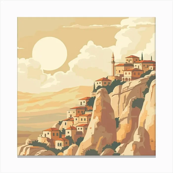 Village In The Mountains 5 Canvas Print by ThatWorksMedia