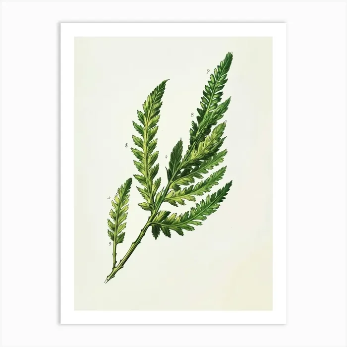 Vintage Illustration Asparagus Fern 2 Art Print by Petal Pigments