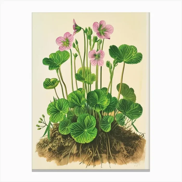 Vintage Illustration Mountain Spleenwort 3 Canvas Print by Petal Pigments