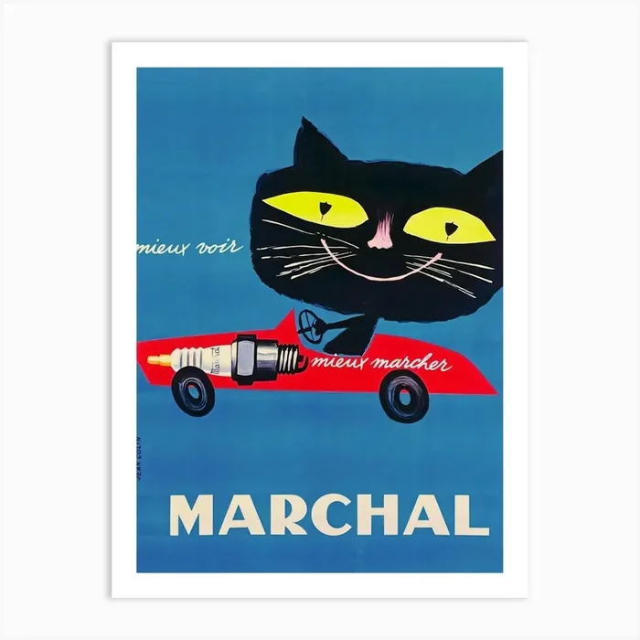 Vintage Marchal Cat Art Print by Blim and Blum