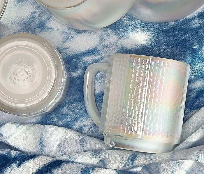 Vintage Moon-Glow Lustre Dodecagon Mugs Set