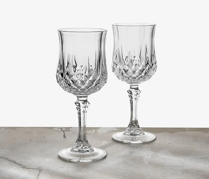Vintage Vivien Longchamp Cristal Wine Glasses Set