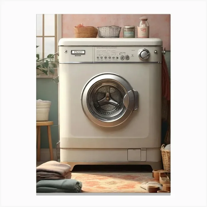 Vintage Washing Machine 3 Canvas Print by ontoseno
