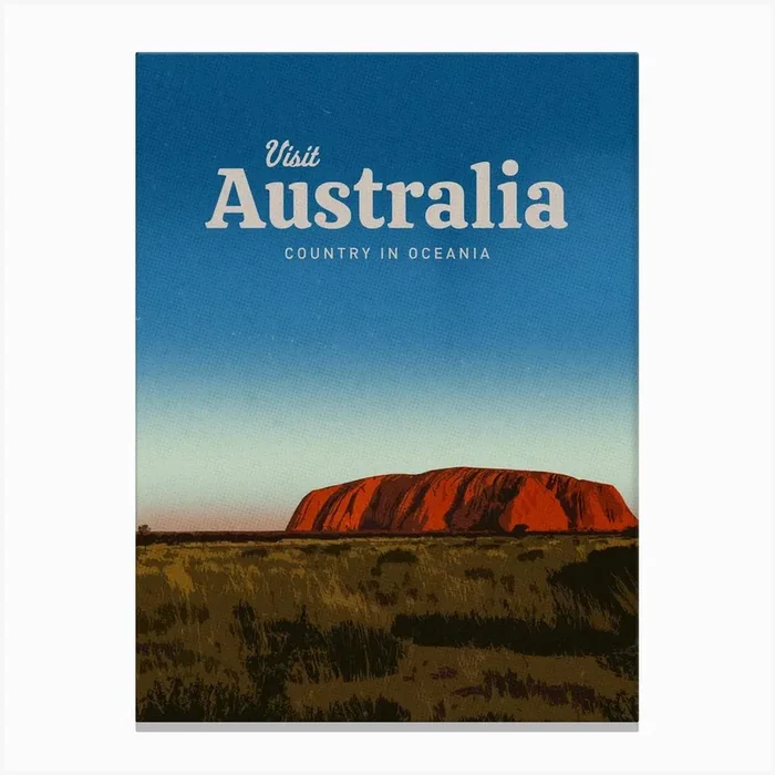 Visit Australia Country In Oceania Canvas PrintMC by Mercury Club