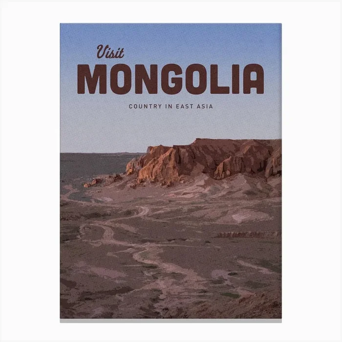 Visit Mongolia Country In East Asia Canvas PrintMC by Mercury Club