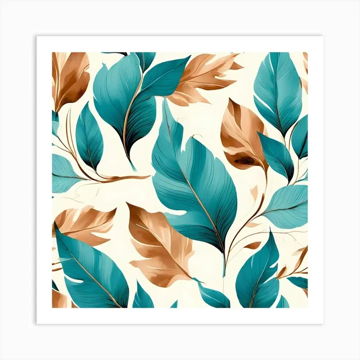 Wallpaper With Leaves Art Print by Art shop