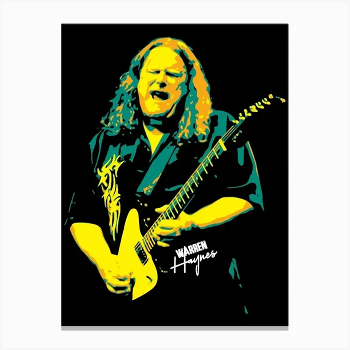 Warren Haynes Guitarist Legend In Pop Art Canvas PrintAB by Andika Bahtiar