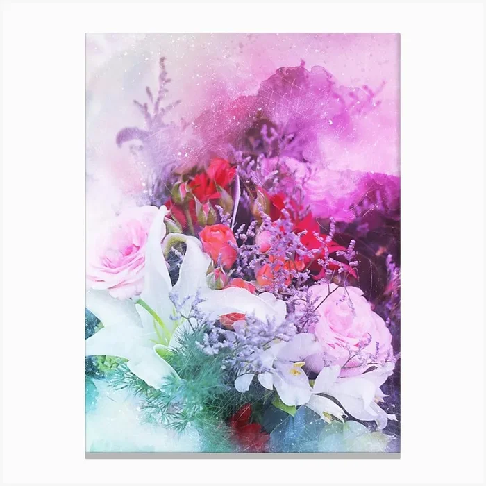 Watercolor Flowers 1 Canvas Print by Ronyzon